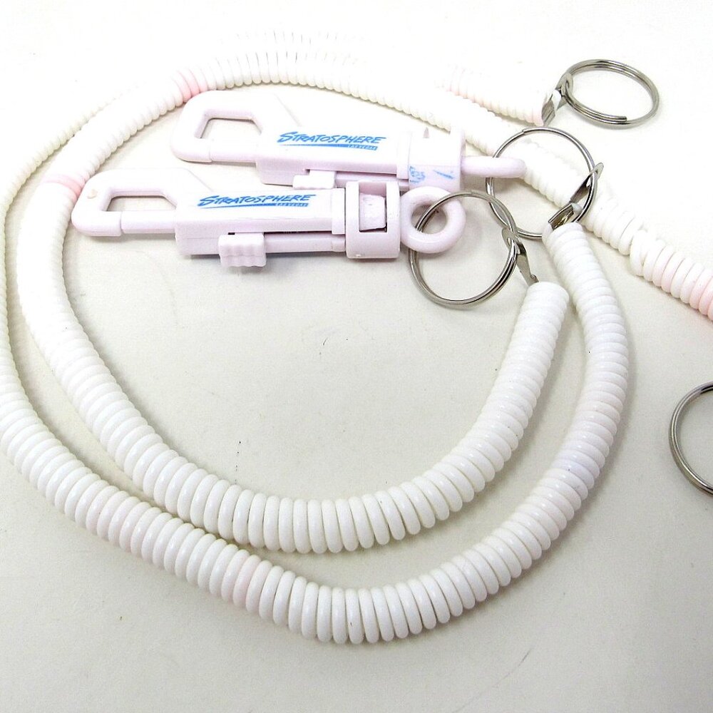 2 Stratosphere Casino Lanyard Coil Cord Player Card Holder Las Vegas NV